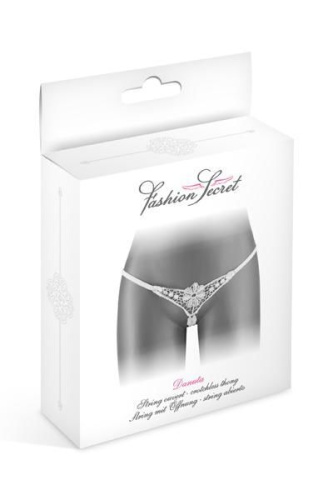 Fashion Secret Danuta White - трусики-стринги с доступом, S-L (белые) - sex-shop.ua