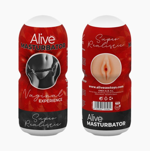 Alive Vaginal Experience RED - мастурбатор-вагина 16х6 см (красный) - sex-shop.ua