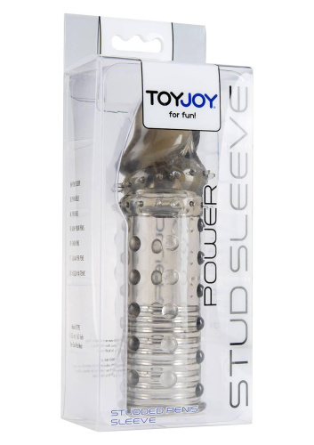 Toy Joy Power Stud Sleeve - удлиняющая насадка на член, +5 см (серый) - sex-shop.ua