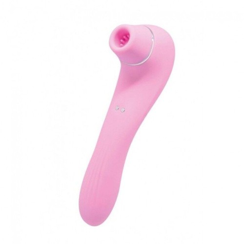 Wooomy Smoooch Clitoral Suction & Vibration - Вакуумный стимулятор с вибрацией, 18.6х4.5 см (розовый)