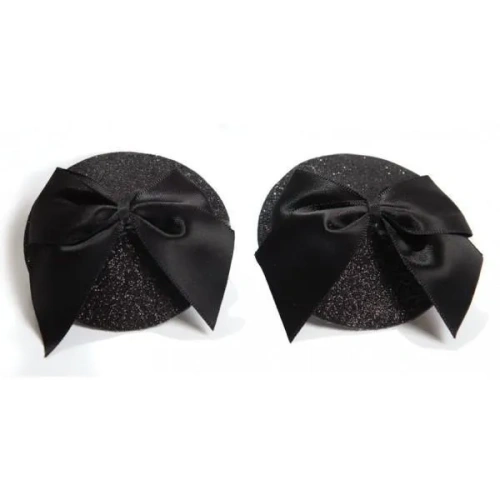 Bijoux Indiscrets Burlesque pasties Glitter and Bow - Пэстисы, (черный)