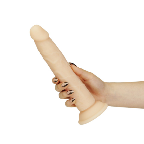 Naked Addiction 9” Dual Density Dildo - гнущийся фаллоимитатор на присоске, 22,8 см (телесный) - sex-shop.ua