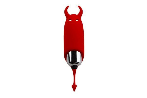 Adrien Lastic Pocket Vibe Devol - вибропуля с хвостиком и рожками, 8.5х2.3 см (красный) - sex-shop.ua