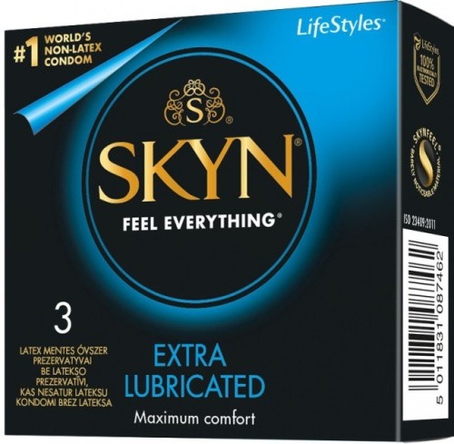 SKYN EXTRA LUBE - Безлатексные презервативы, 3 шт - sex-shop.ua