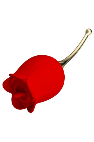 Pretty Love Rose Lover Licking Stimulator Red - Клиторальный стимулятор, 14,2 см (красный) - sex-shop.ua