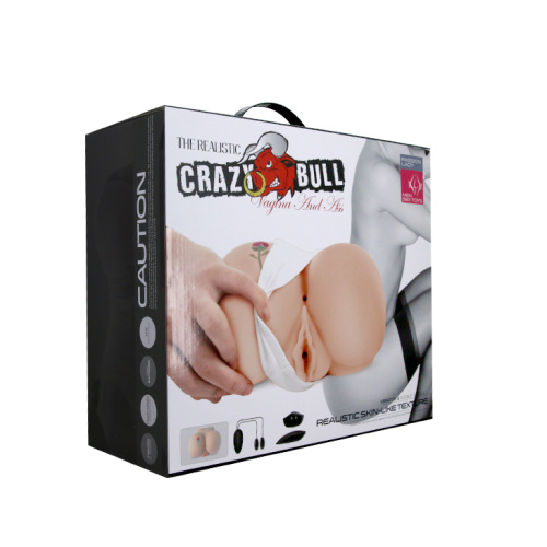 LyBaile Crazy Bull Realistic Vagina Masturbator Vibrating реалистичный мастурбатор вагина и анус с вибрацией, 21 см