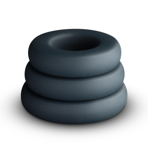 Boners 3-Piece Hefty Cock Ring Set - Набір ерекційних кілець, 3 шт (сірий) - купити в Україні | Секс шоп SEX-SHOP.ua