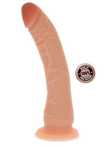 Get Real Silicone Dong 8.5 Inch - Силиконовый фаллоимитатор на присоске, 21х3.5 см (телесный)