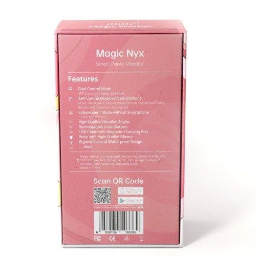 Magic Motion Nyx - смарт-вібратор у трусики, 8.8х4 см (червоний)