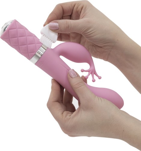 Pillow Talk Kinky Pink- роскошный вибратор-кролик с кристаллом Сваровски, 21 см (розовый)