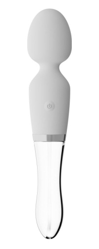 Orion Glass Vibrator 1 - Неймовірний двосторонній скляний вібратор, 21.5х4.2 см (білий)