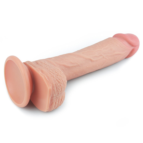 LoveToy Dual-Layered Liquid Silicone Nature Cock Flesh 8,5 " - Реалистичный фаллос на присоске, 22х3.8 см