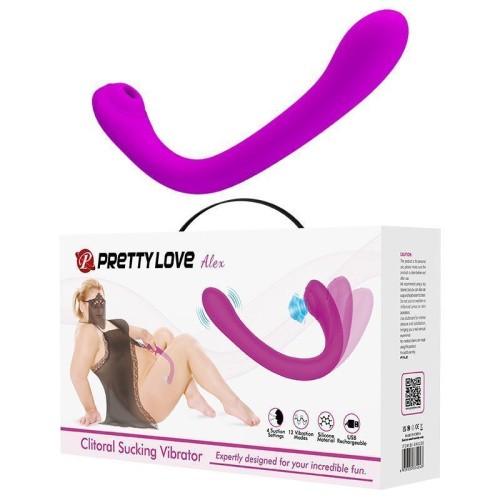 LyBaile Pretty Love Alex Clitoral Sucking Cibration вибратор с вакуумным стимулятором клитора, 24.7х4 см (фиолетовый)