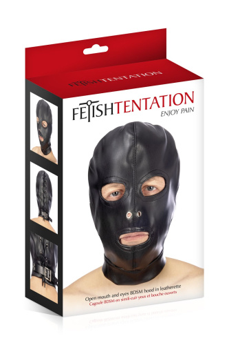 Fetish Tentation Open mouth and eyes BDSM hood - Капюшон для БДСМ с открытыми глазами и ртом - sex-shop.ua