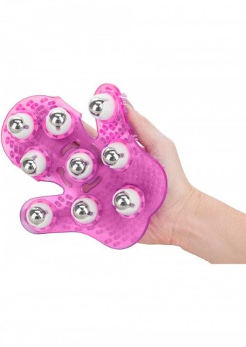 Simple & True Roller Balls Massager - Перчатка для массажа, 14х11 см (розовый) - sex-shop.ua