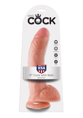 Фаллоимитатор на присоске King Cock 9, 23х5 см