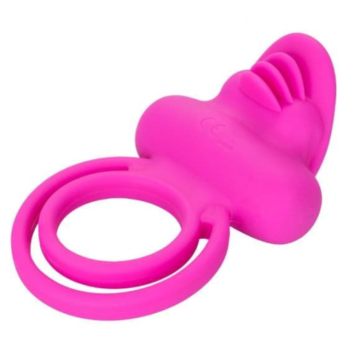 CalExotics Dual Clit Flicker Enhancer - подвійне віброкільце, 6х3.7 см (рожевий) - купити в Україні | Секс шоп SEX-SHOP.ua