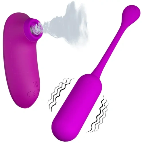 Pretty Love - Curupira Multifunctional Sucker Purple - Вакуумный стимулятор + виброяйцо (фиолетовый)