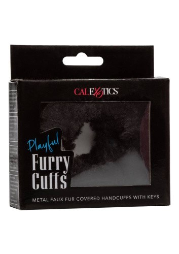 CalExotics Furry Cuffs - Наручники (чёрные) - sex-shop.ua