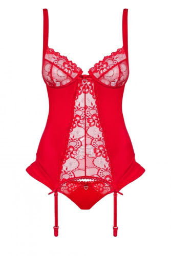 Комплект Obsessive Heartina corset (XXL) - sex-shop.ua