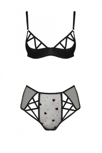 Passion Lovelia Bikini комплект эротического белья: открытый бюстгальтер и трусики, S/M (чёрный)