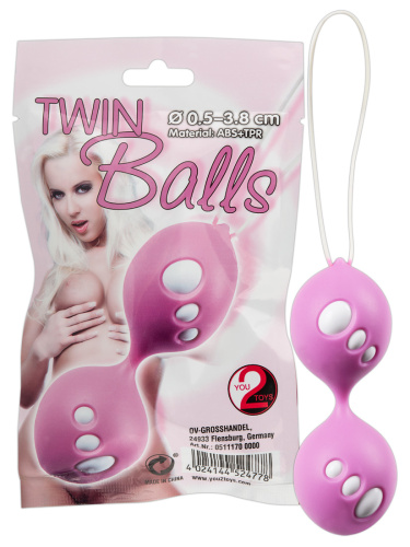 Twin Balls - Вагінальні кульки, 11 см (рожевий)