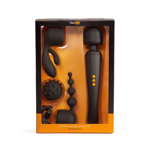 Pornhub Supercharge Wand Set - вибромассажер с насадками