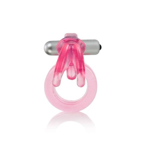 CalExotics Triple Clit Flicker - віброкільце, 7х3.5 см (рожевий) - купити в Україні | Секс шоп SEX-SHOP.ua
