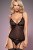 Obsessive 837-COR-1 corset - сексуальный комплект корсет с подвязками и трусики, L/XL (чёрный)