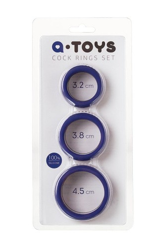 Toyfa A-Toys набір з 3 ерекційних кілець з різним діаметром, 4,5/3,8/3,2 см - купити в Україні | Секс шоп SEX-SHOP.ua