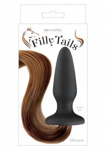 Ns Novelties Filly Tails - Анальная пробка с хвостом, 9,9х5,3 см (коричневый) - sex-shop.ua