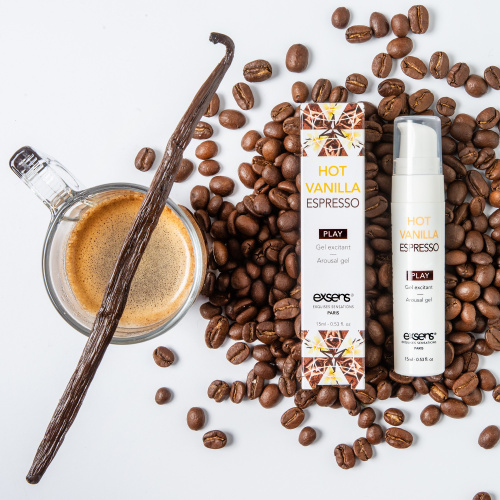 EXSENS Kissable Hot Vanilla Espresso - Стимулирующий гель для клитора или оральных ласк,15 мл - sex-shop.ua