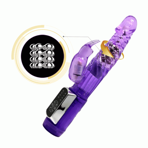 LyBaile Enthusiasm Cowboy Vibrator Purple - Вибратор со стимулятором клитора в форме кролика , 21.5х3 см (фиолетовый)