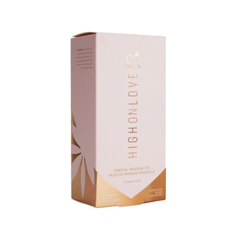 HighOnLove Massage Oil - Decadent White Chocolate - Массажное масло с маслом семян конопли, 120 мл - sex-shop.ua