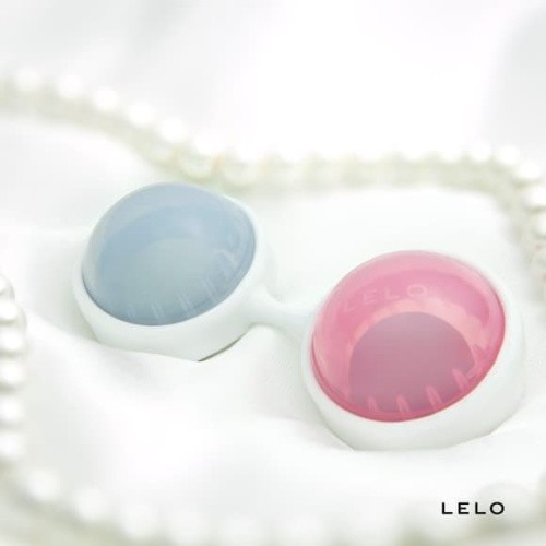 Lelo Luna Beads Mini-Вагінальні кульки, 3 см (рожевий з блакитним)