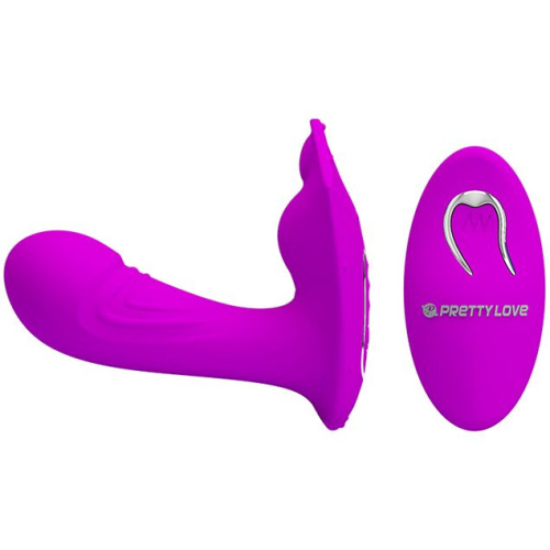 LyBaile Pretty Love Willie RC G-Spot Vibrator Purple - Вагинально-клиторальный вибратор в пультом ДУ,  9.7х3 см (фиолетовый)