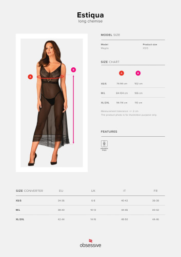 Obsessive Estiqua chemise - Сорочка еротична, XL/2XL - купити в Україні | Секс шоп SEX-SHOP.ua