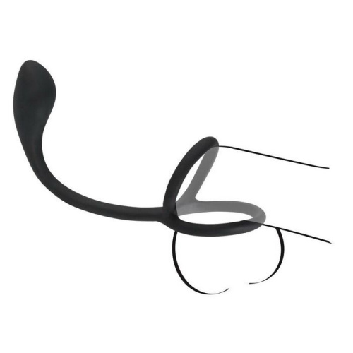 Эрекционное кольцо Black Velvets Cock & Ball Ring + Plug