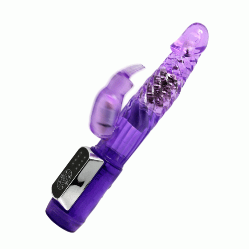 LyBaile Enthusiasm Cowboy Vibrator Purple - Вибратор со стимулятором клитора в форме кролика , 21.5х3 см (фиолетовый)