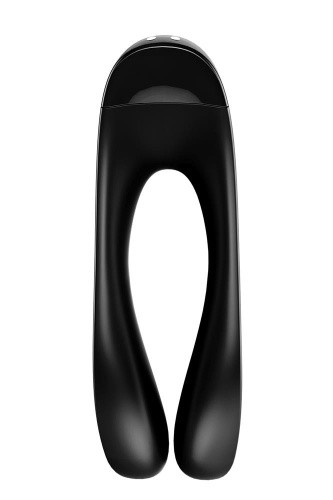 Satisfyer Candy Cane Black - Вибратор на палец, 11х3.5 см (чёрный) - sex-shop.ua