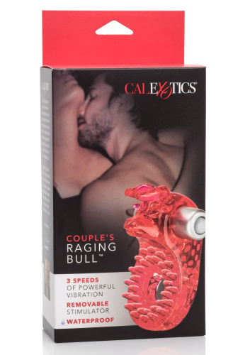 CalExotics Couples Raging Bull - виброкольцо, 8х3 см (красный) - sex-shop.ua