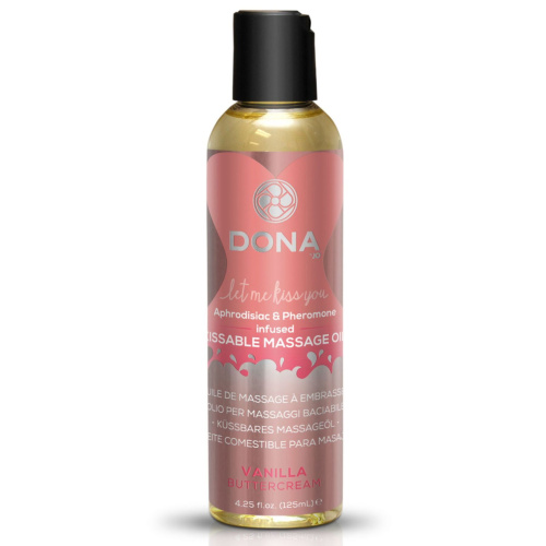 System JO DONA Kissable Massage Oil Vanilla Buttercream їстівне масажне масло зі смаком ванілі, 110 мл - купити в Україні | Секс шоп SEX-SHOP.ua