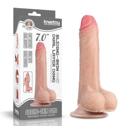 Sliding Skin Dong 7 '' - Фаллоимитатор, 15,5 см (телесный)
