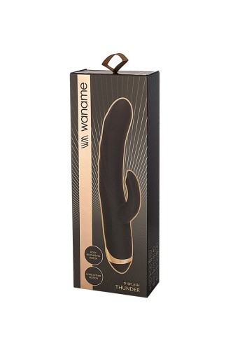 Waname D-Splash Thunder - Вибратор-кролик, 13.5х3.6см (чёрный)