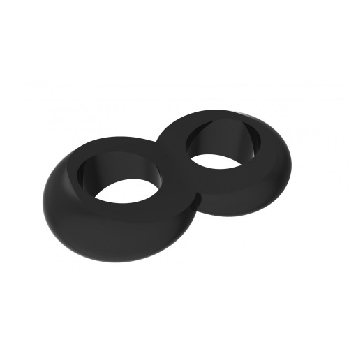 GK Power Duo Cock 8 Ball Ring Black - Эрекционное кольцо, 2,5 см (черный) - sex-shop.ua