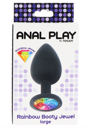 Toy Joy Rainbow Booty Jewel Large - Анальная пробка с радужным кристаллом в основании, 9х4.5 см (L) - sex-shop.ua