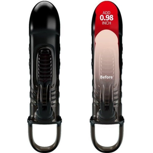 LyBaile Pretty Love Sloane Vibro Penis Sleeve - Насадка на член +2.5 см (чорна) - купити в Україні | Секс шоп SEX-SHOP.ua