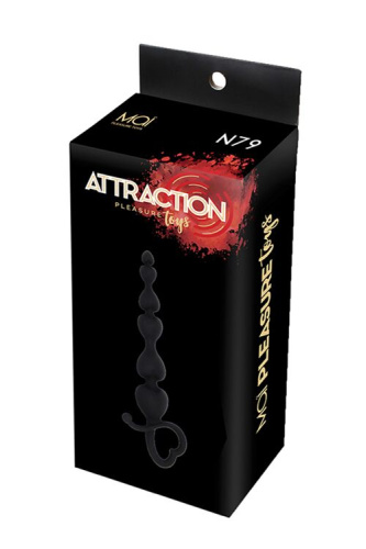 MAI Attraction Toys №79 - анальные бусы, 18х3.1 см (чёрный) - sex-shop.ua