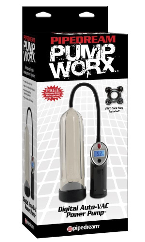 Pipedream Pump Worx Digital Auto-Vac - Автоматична помпа з цифровим манометром, 21х6.3 см