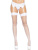 Leg Avenue Backseam Thigh Highs - Чулки в сетку со швом, OS (белые)